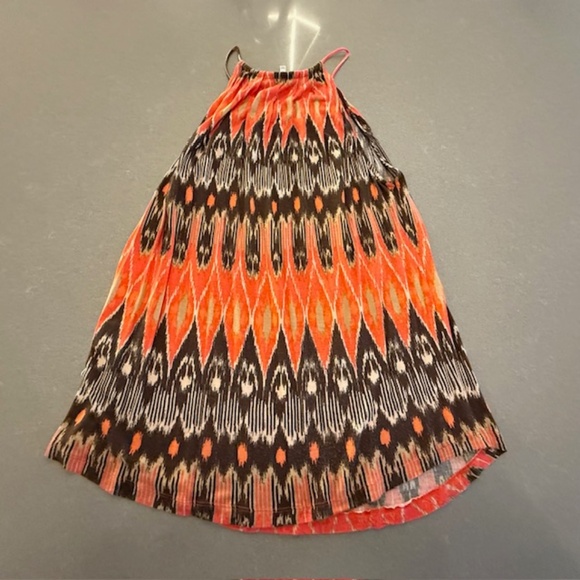 Joie Animal Print Women's Tank Top Halter Style Sz Large EUC Orange Green Brown - Picture 9 of 12